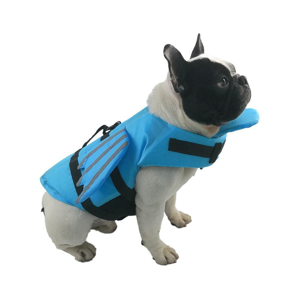 Dog Life Jacket Wings Pet Life Vest Adjustable Dog Flotation Swim Vest Blue - L