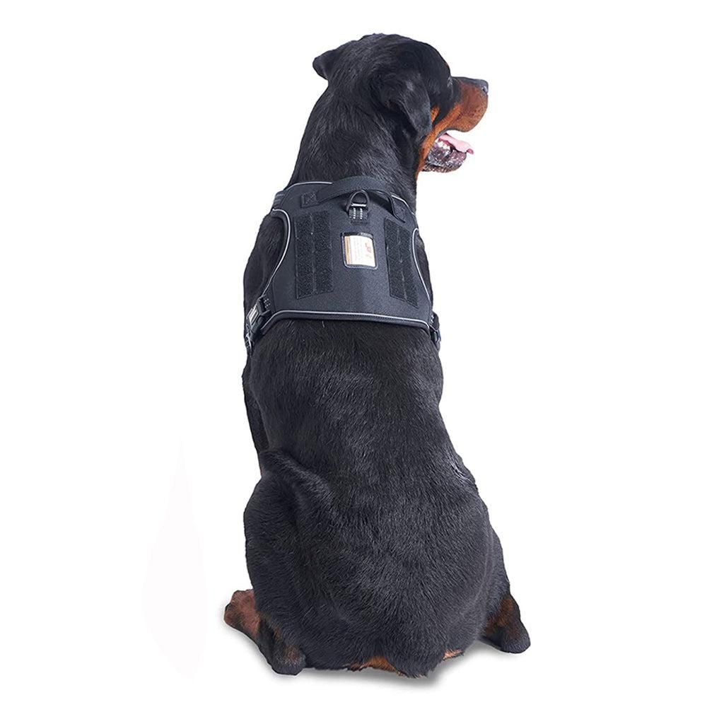 No-Pull Training Dog Harness Adjustable Reflective Pet Training Vest Easy Control M -Black
