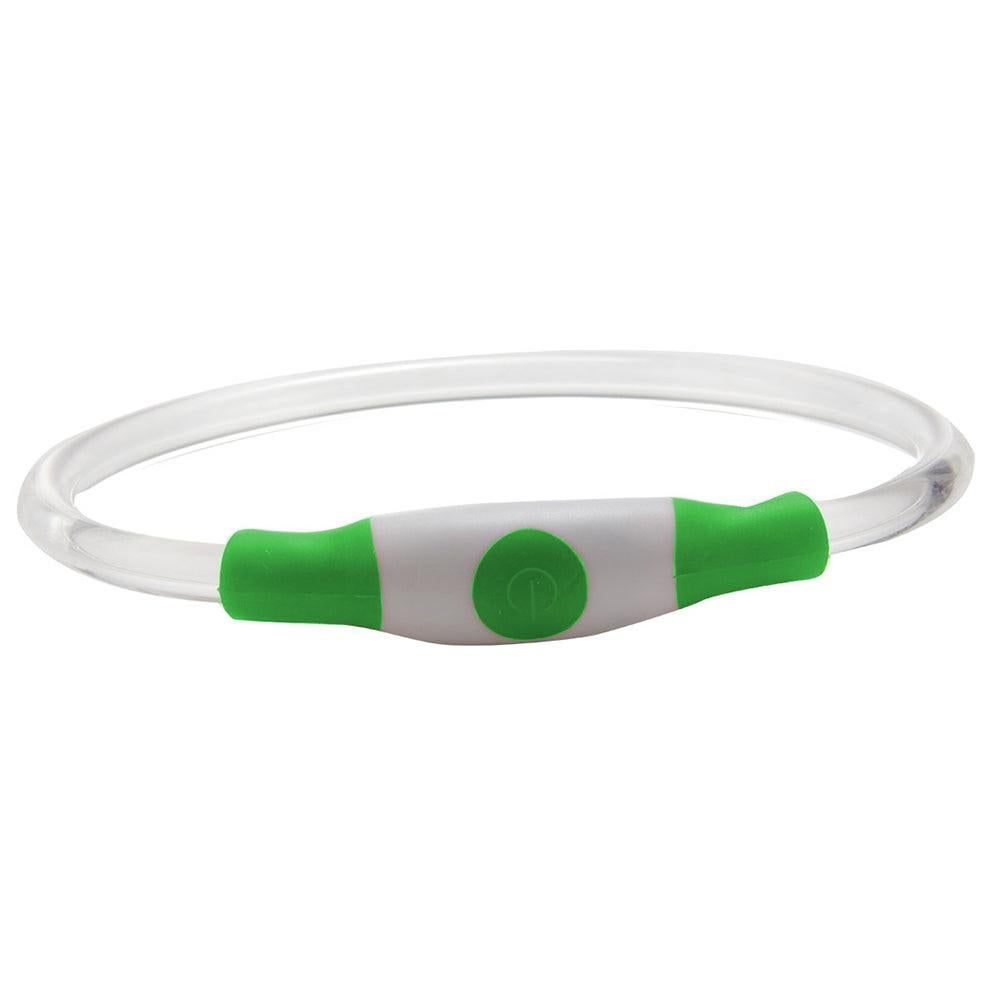 Light-Up Pet Dog Collars USB Rechargeable Pet Collar Adjustable Size Pet Collar Green - L