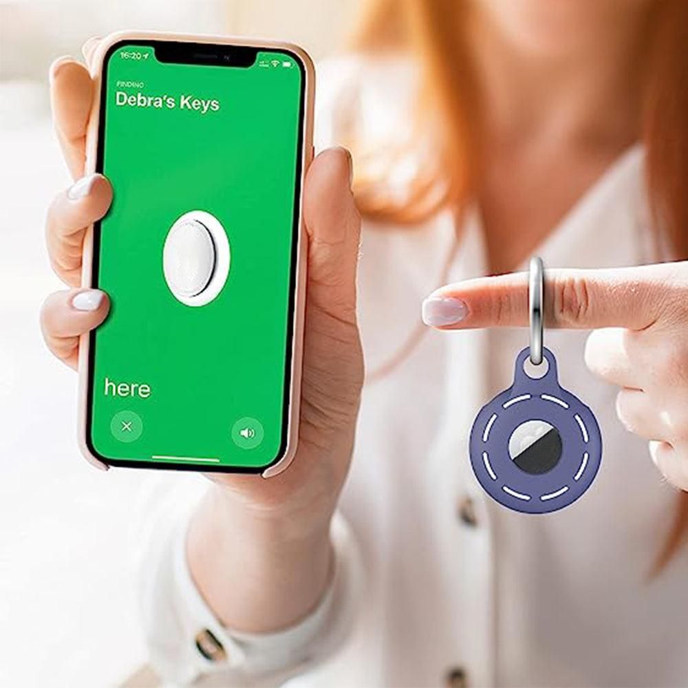 4Pcs For Apple Airtag Case Cover Anti-lost Keychain Ring Protective Case Style 1