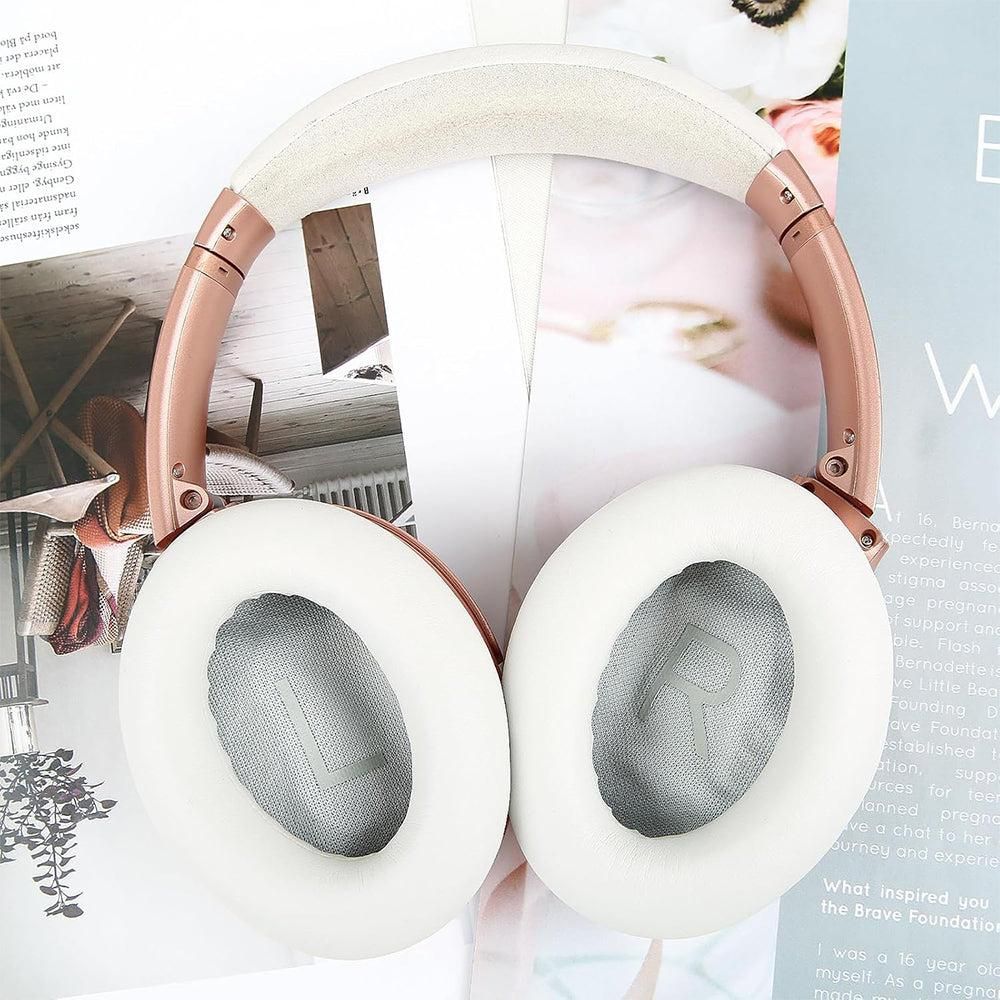 Pair of Replacement Ear Pads for Bose QC45 Headphone Ear Cushions White