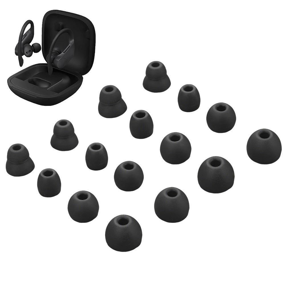 16Pcs Silicone Earbud Tips Compatible with Beats Powerbeats Pro Beats Flex and Beats X Black