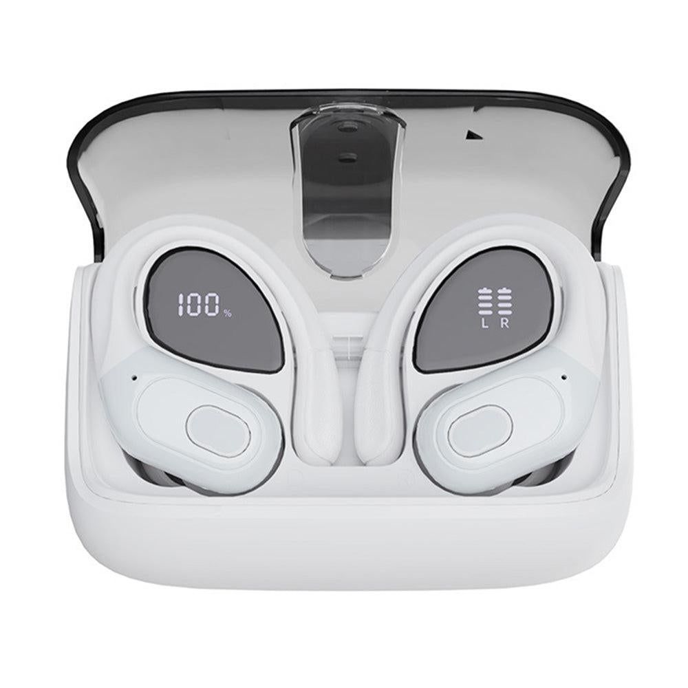 Wireless Bluetooth 5.4 Over-Ear Earbuds IPX5 Waterproof for Sports White