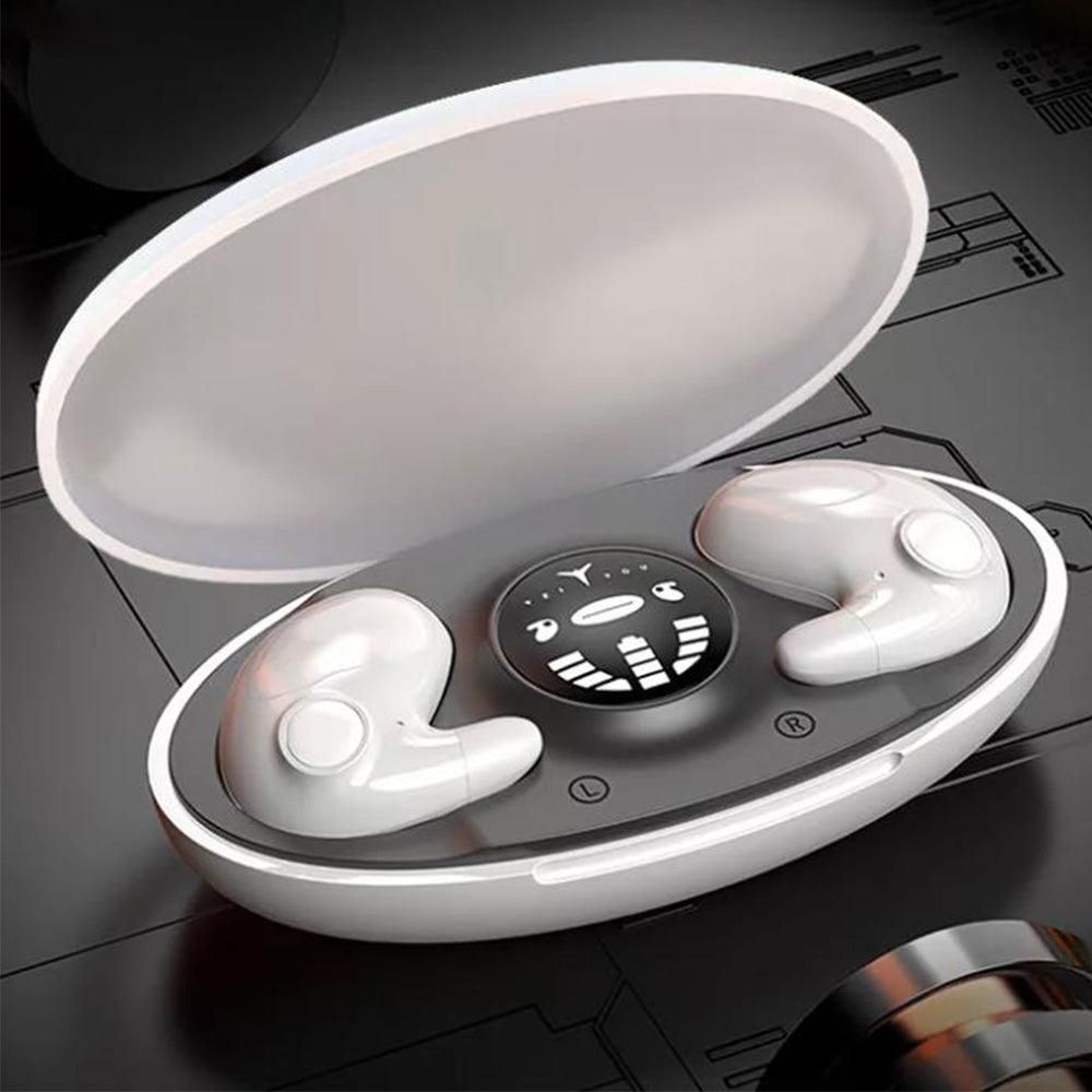 Invisible Sleep Earphone Wireless Bluetooth 5.3 Headphones Hidden Earbuds with Charging Case White