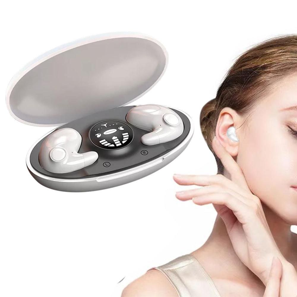 Invisible Sleep Earphone Wireless Bluetooth 5.3 Headphones Hidden Earbuds with Charging Case White