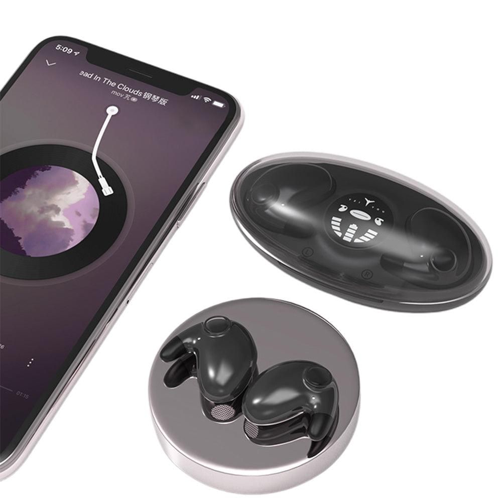 Invisible Sleep Earphone Wireless Bluetooth 5.3 Headphones Hidden Earbuds with Charging Case White