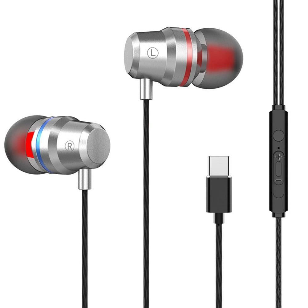 USB-C Over-Ear Hook Headphones for iPhone 16/15 Pro Max & Galaxy S25 Rose Gold