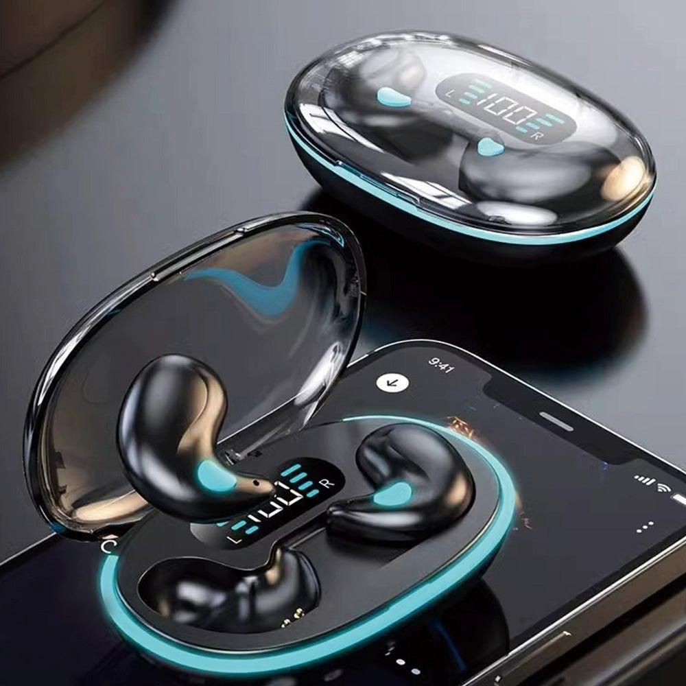 Wireless Bluetooth Sleep Earbuds Invisible Earplugs with Charging Case Black