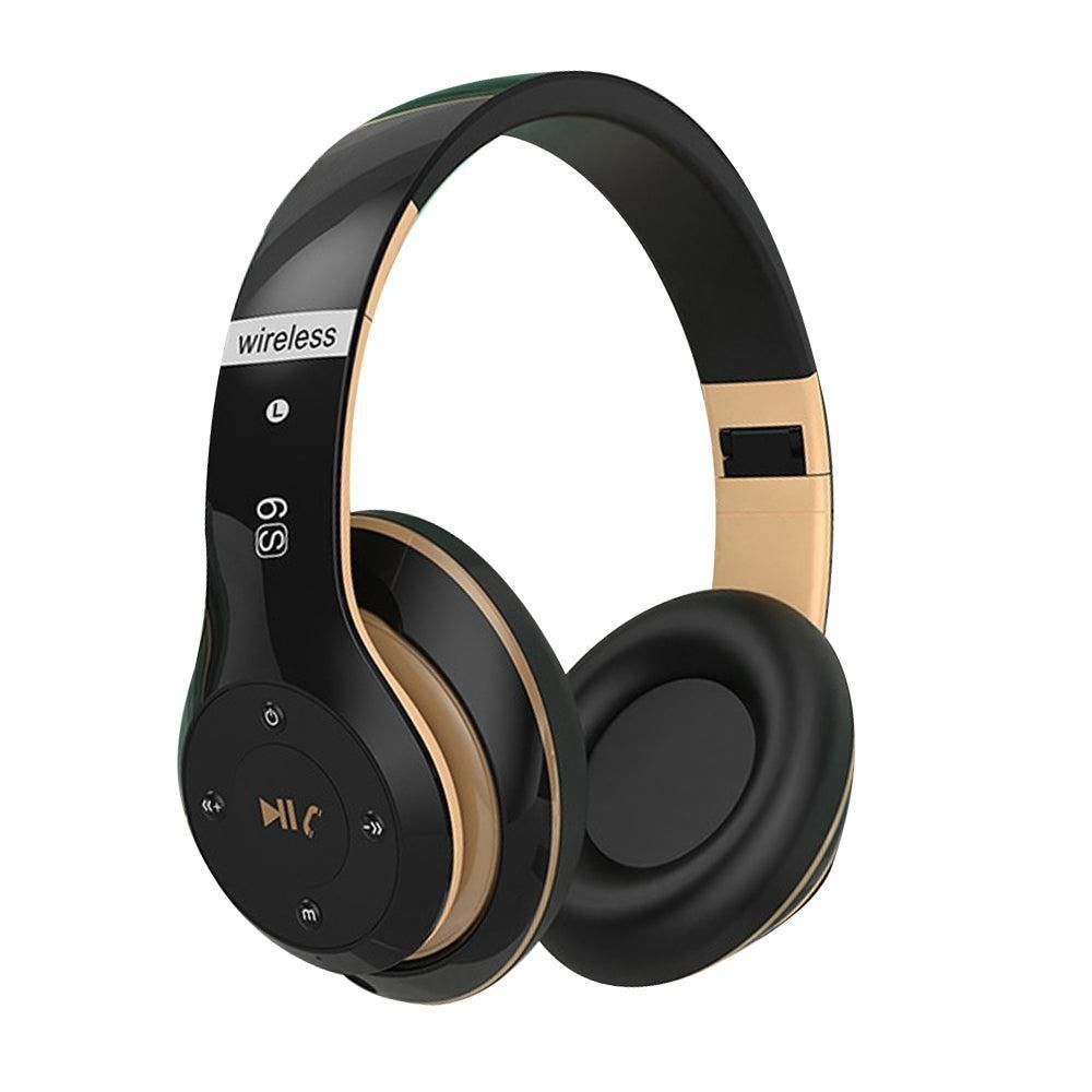 Wireless Bluetooth Headphones Foldable Over Ear Stereo Headsets with Built-in Mic Blue
