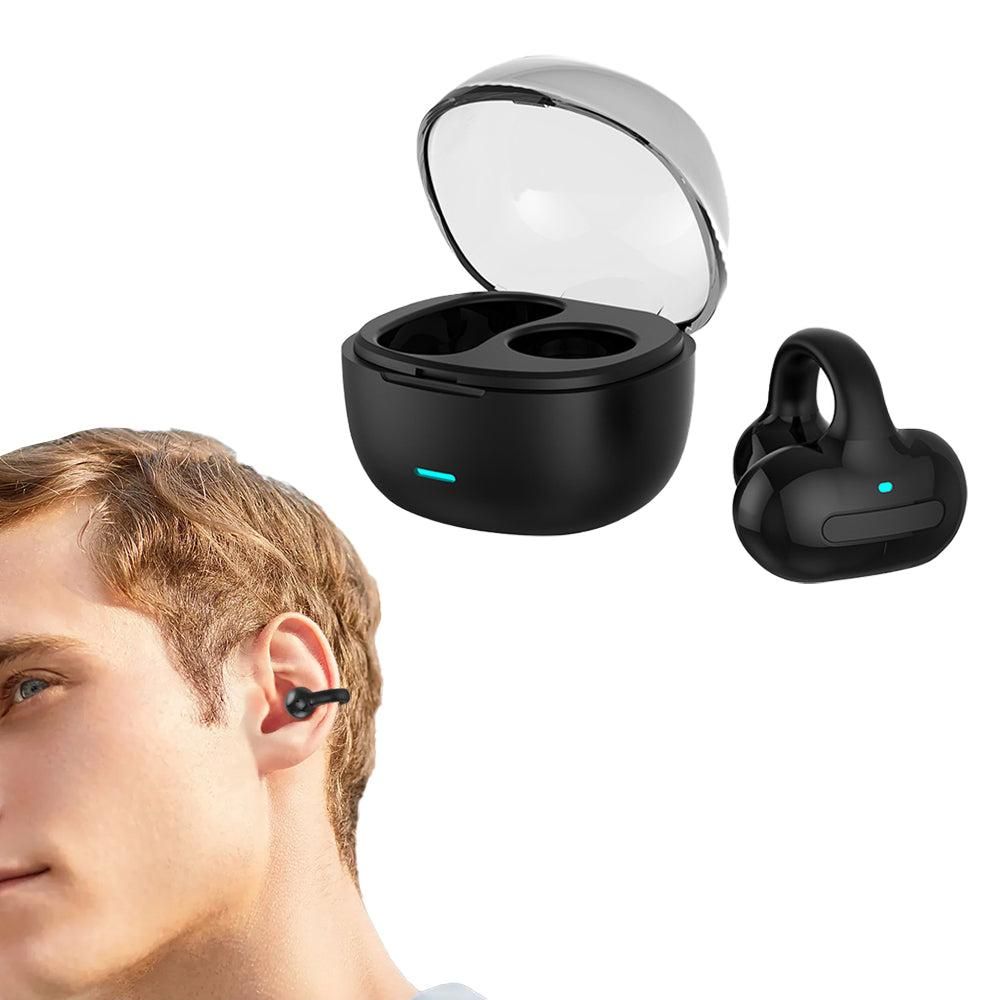 MG8 Wireless Bluetooth 5.2 Single Earphone Ear-clip Headphones TWS Sports Earbuds with Charging Case Black