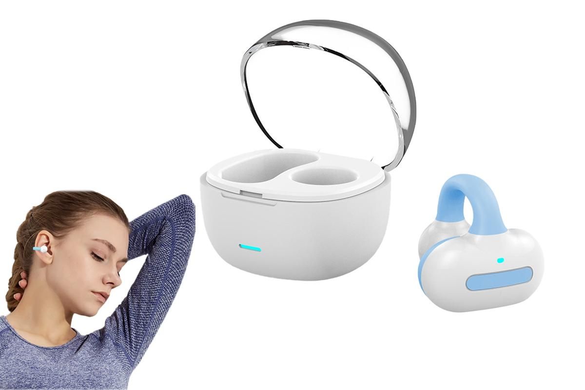 MG8 Wireless Bluetooth 5.2 Single Earphone Ear-clip Headphones TWS Sports Earbuds with Charging Case Blue
