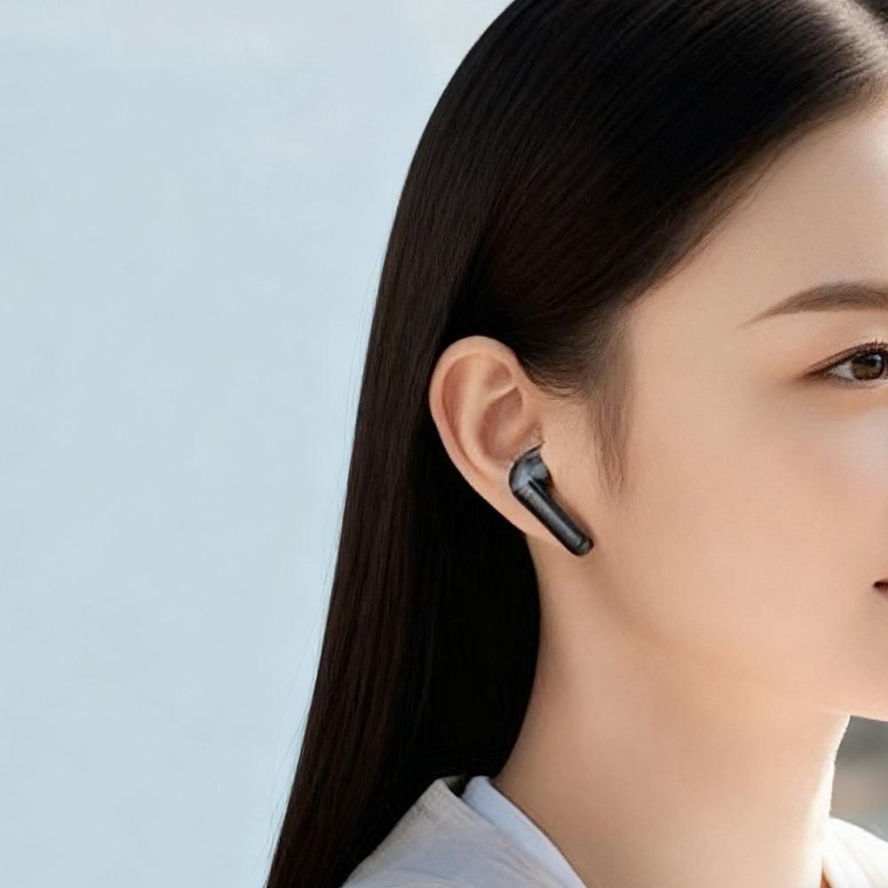 Wireless Bluetooth Noise-Cancelling In-Ear Earbuds with LED Display Black