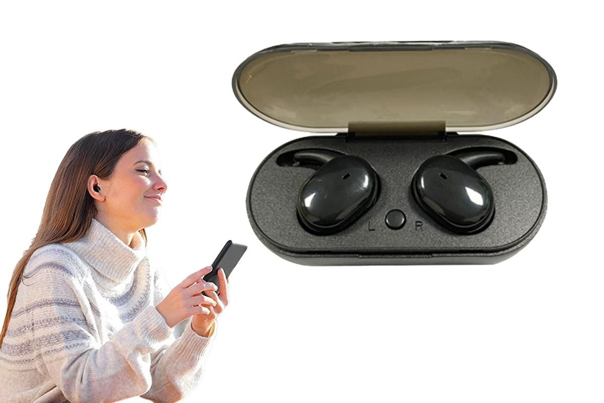 Bluetooth 5.0 Wireless Headphones TWS Earphones In Earbuds With Charging Case Black
