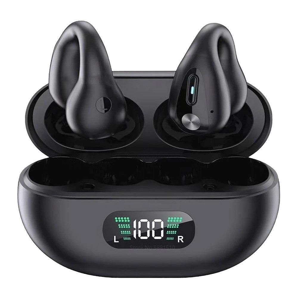 Bone Conduction Wireless Bluetooth Earphones Ear Clip Style Sport Headphones Black