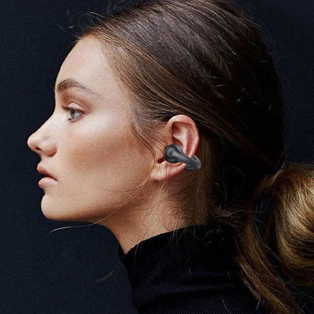 Bone Conduction Wireless Bluetooth Earphones Ear Clip Style Sport Headphones Black