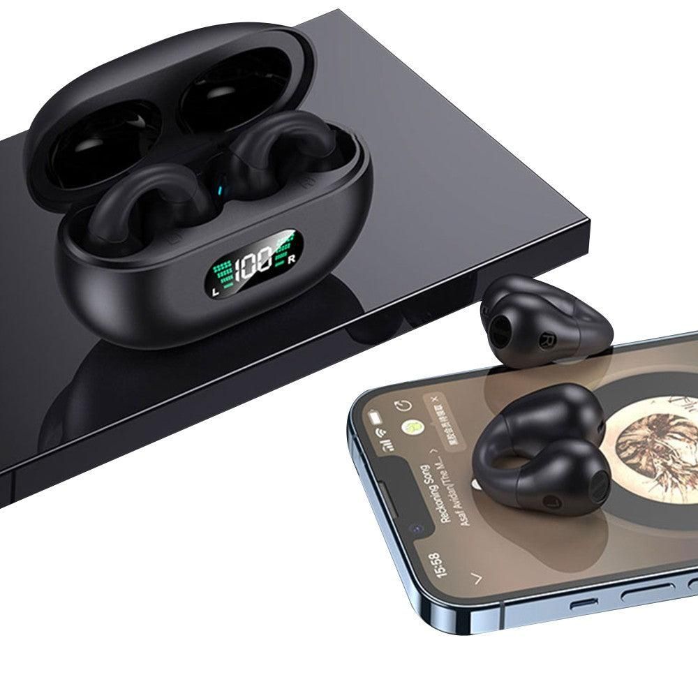 Bone Conduction Wireless Bluetooth Earphones Ear Clip Style Sport Headphones Black