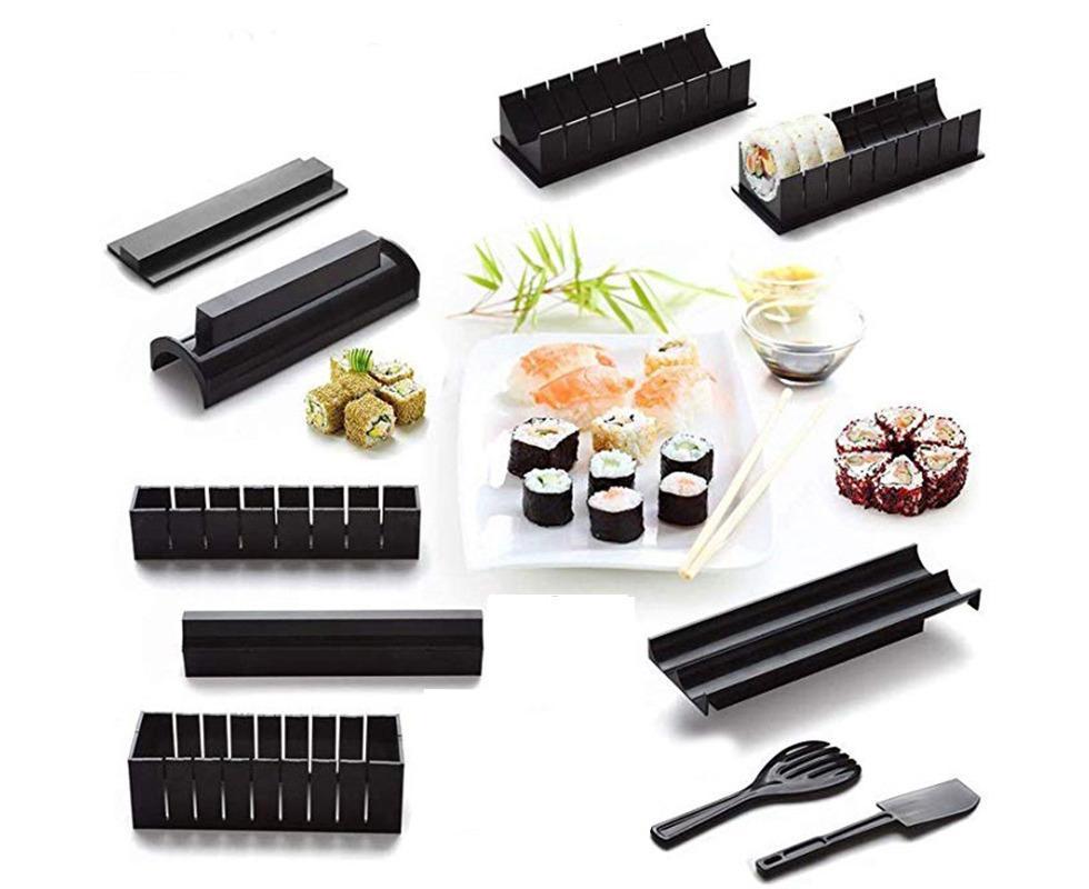 10Pcs DIY Sushi Making Kit Roll Sushi Maker Rice Roll Mold Kitchen Sushi Tools