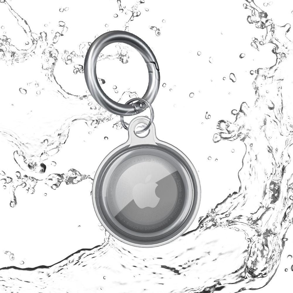 For Apple AirTag Case Clear TPU Protective Cover with Key Ring Black