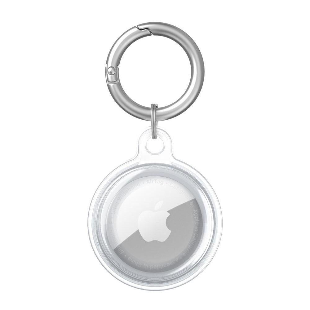 For Apple AirTag Case Clear TPU Protective Cover with Key Ring Black