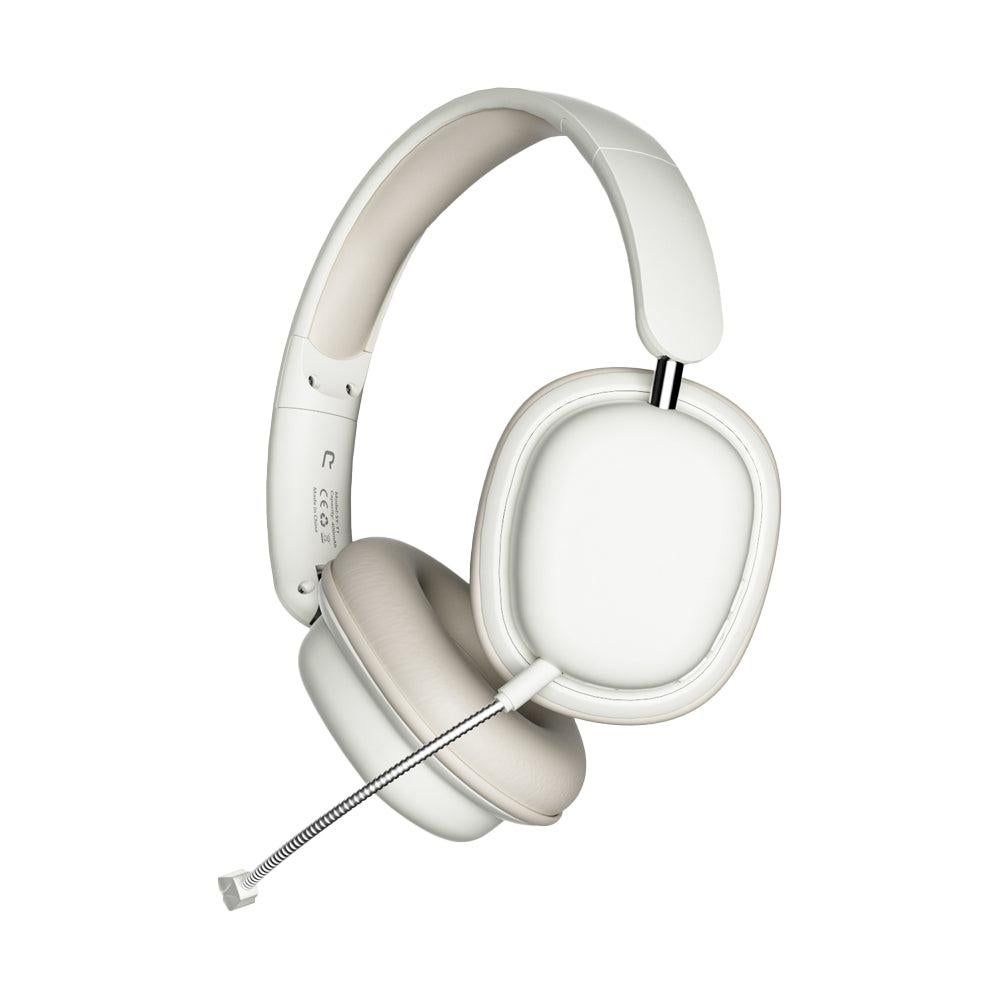 Wireless 5.3 Bluetooth Headphones Head-Worn Stereo Headset with Mic White