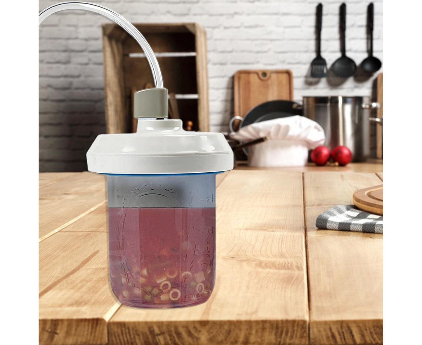 Food Storage Jar Sealing Machine - Manual Air Pump - White