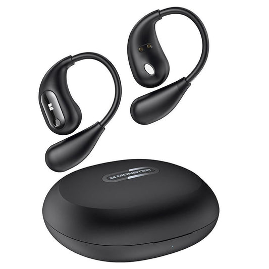 Wireless Open Ear Headphones Bluetooth 5.4 Stereo Sound Earphones with Charging Case Black