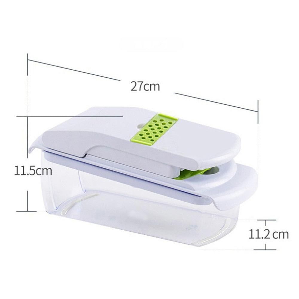Vegetable Chopper with Container for Salad Prep Green