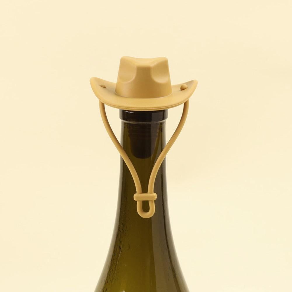 Western Cowboy Hat Silicone Wine Bottle Stopper Champagne Sealer Yellow