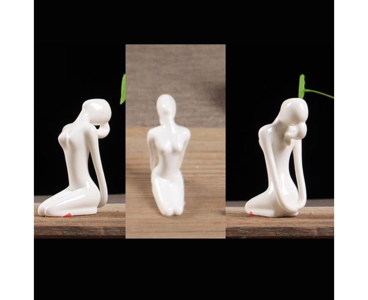 Ceramic Simulation Yoga Girl Model Art Craft Home Cabinet Office Desktop Decor-10#
