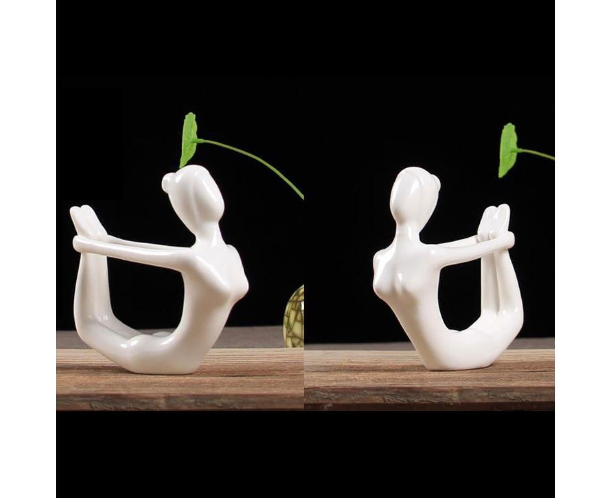 Ceramic Simulation Yoga Girl Model Art Craft Home Cabinet Office Desktop Decor-10#