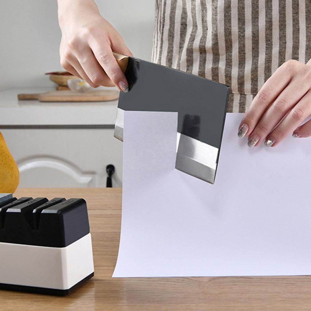 4-Grinding Electric Knife Sharpener USB Kitchen Scissor Sharpening Tool