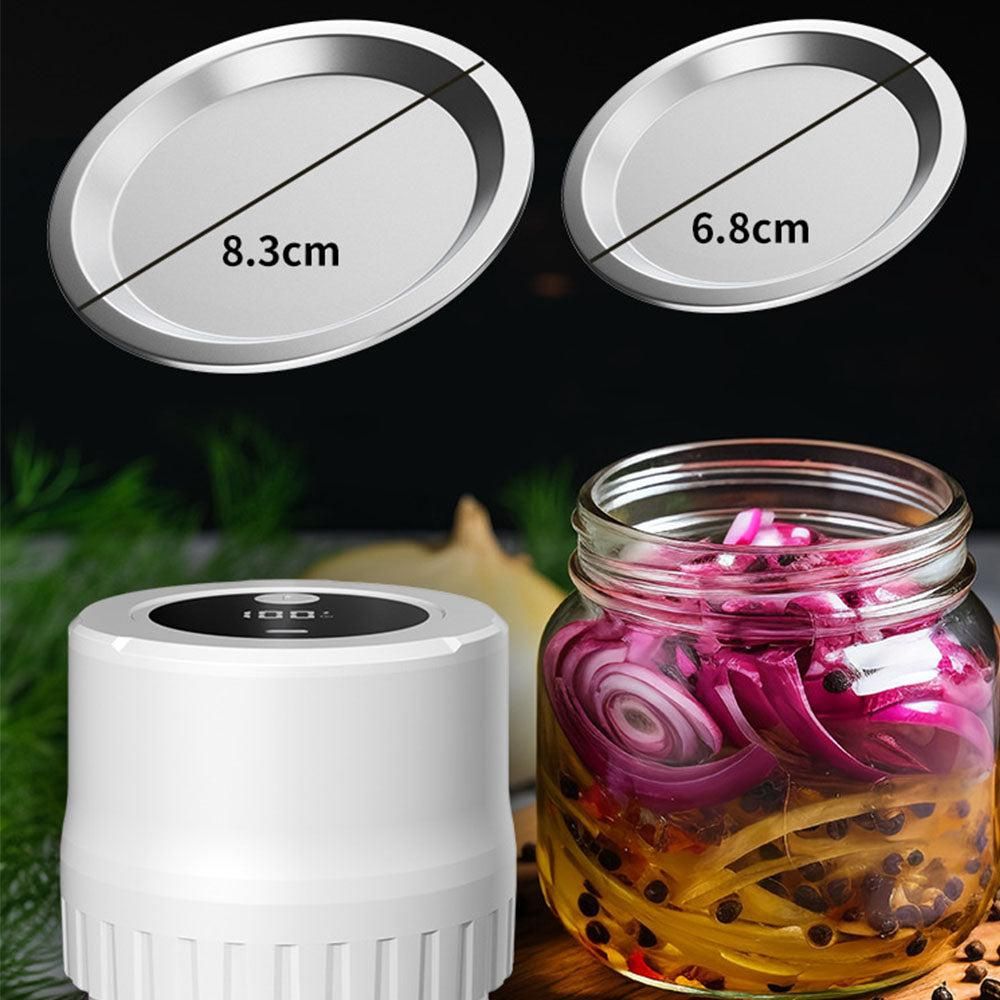 Automatic Vacuum Sealer Kit for Regular Mason Jars Rechargeable Electric Sealer with 10 Sealing Lids White