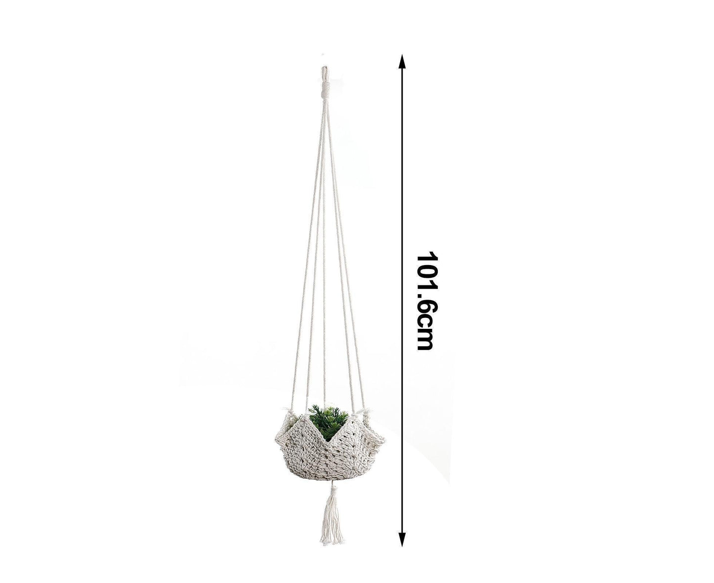 Handmade Woven Cotton Rope Hanger-Beige