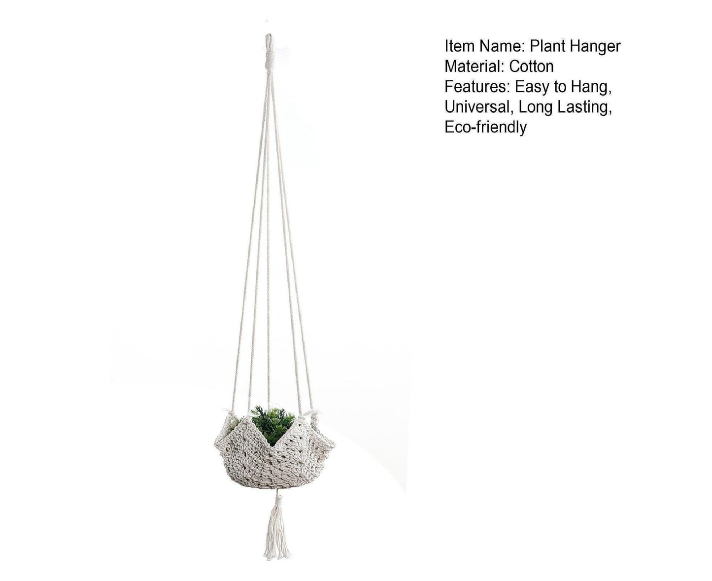 Handmade Woven Cotton Rope Hanger-Beige
