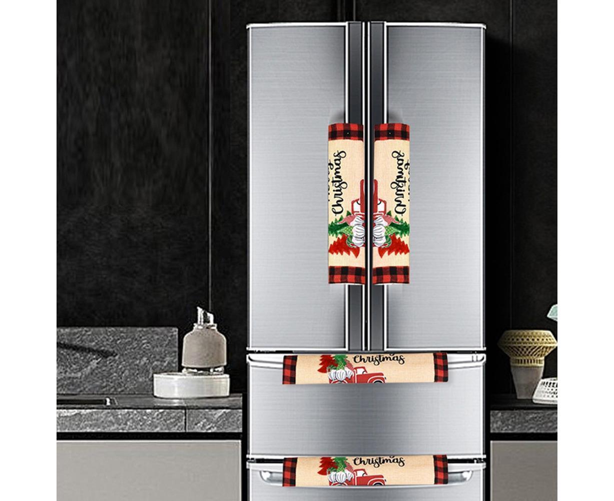 3Pcs Christmas Refrigerator Microwave Oven Door Handle Cover Sleeve Decoration
