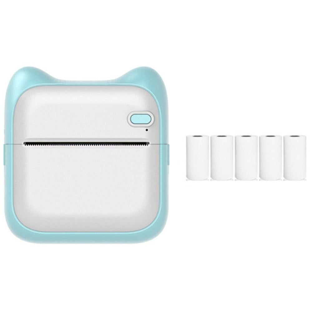 Pocket Bluetooth Thermal Printer Wireless Mobile Inkless Printer for Home Office Cyan