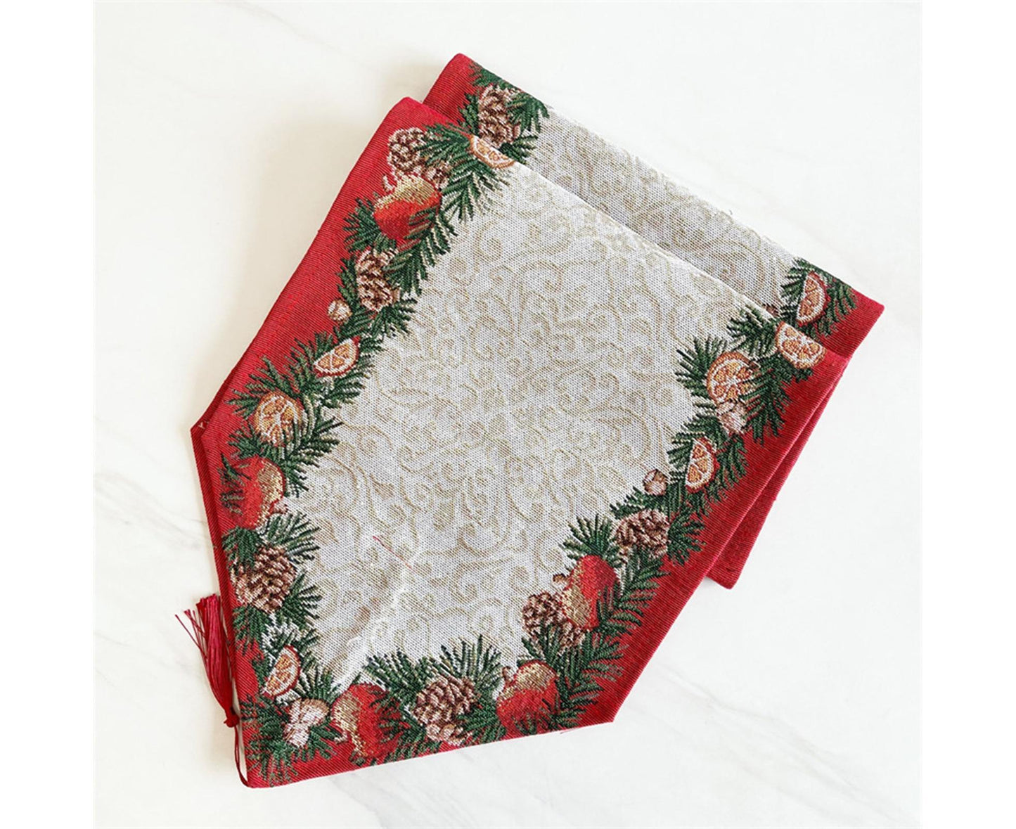Xmas Table Runner Anti-shrink Tear Resistant Polyester Cotton-A