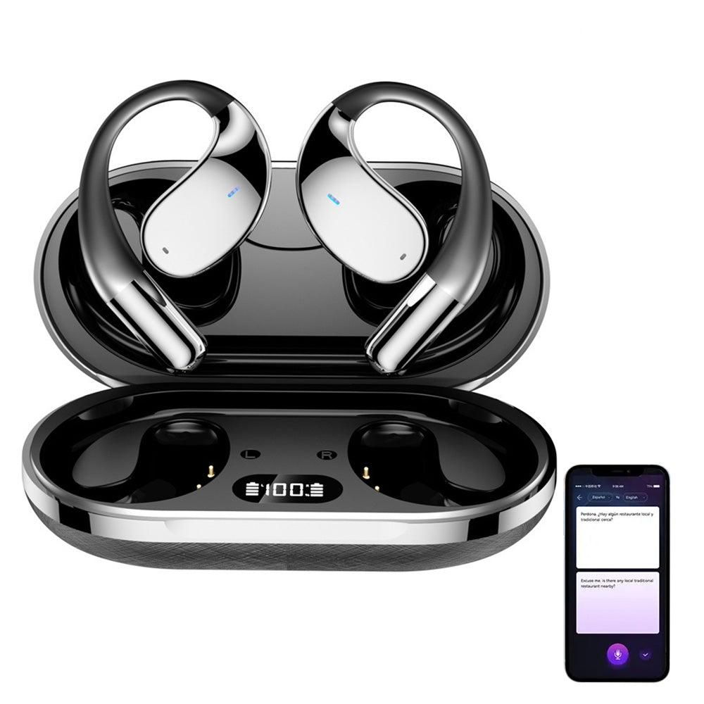 115-Language Wireless AI Translator Headphone Bluetooth Earbuds with Charging Case White