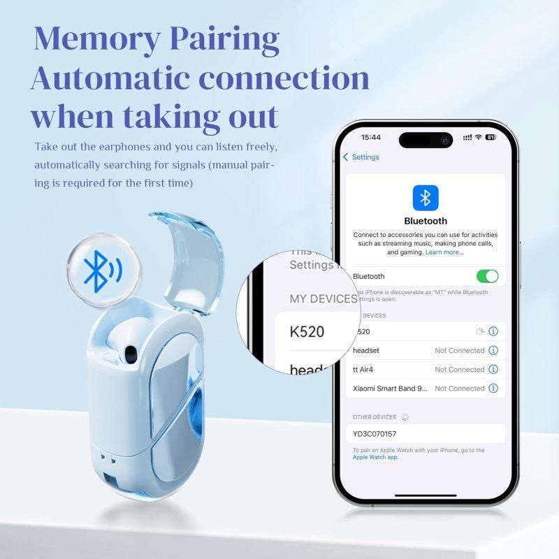 K520 deformable cute heart-shaped bluetooth headset tws compact stereo - blue