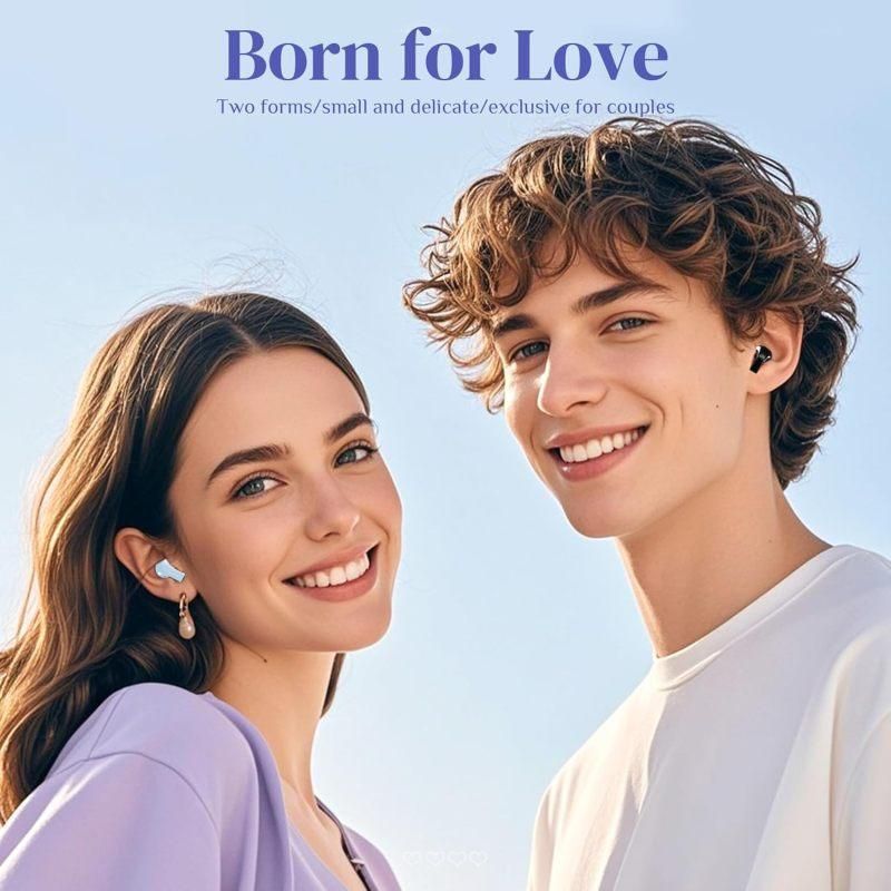 K520 deformable cute heart-shaped bluetooth headset tws compact stereo - blue