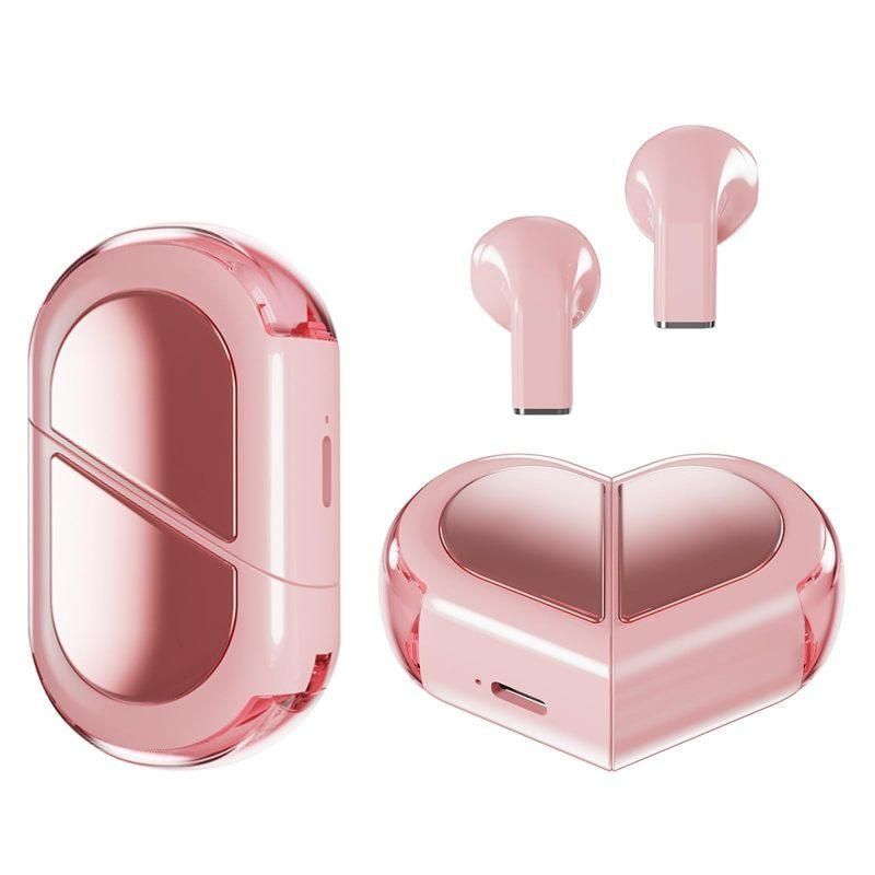 K520 deformable cute heart-shaped bluetooth headset tws compact stereo - blue