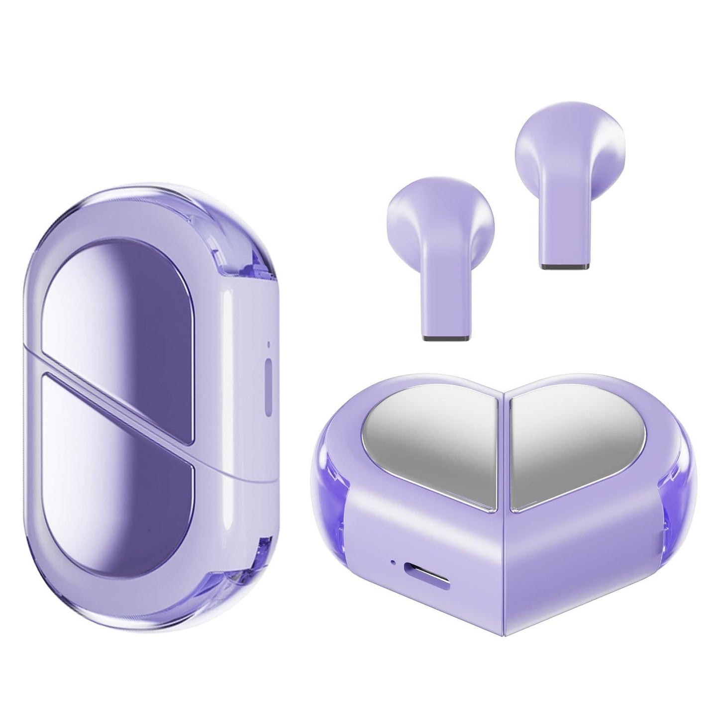 K520 deformable cute heart-shaped bluetooth headset tws compact stereo - pink