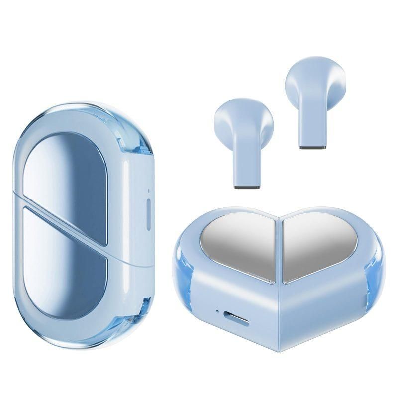 K520 deformable cute heart-shaped bluetooth headset tws compact stereo - pink
