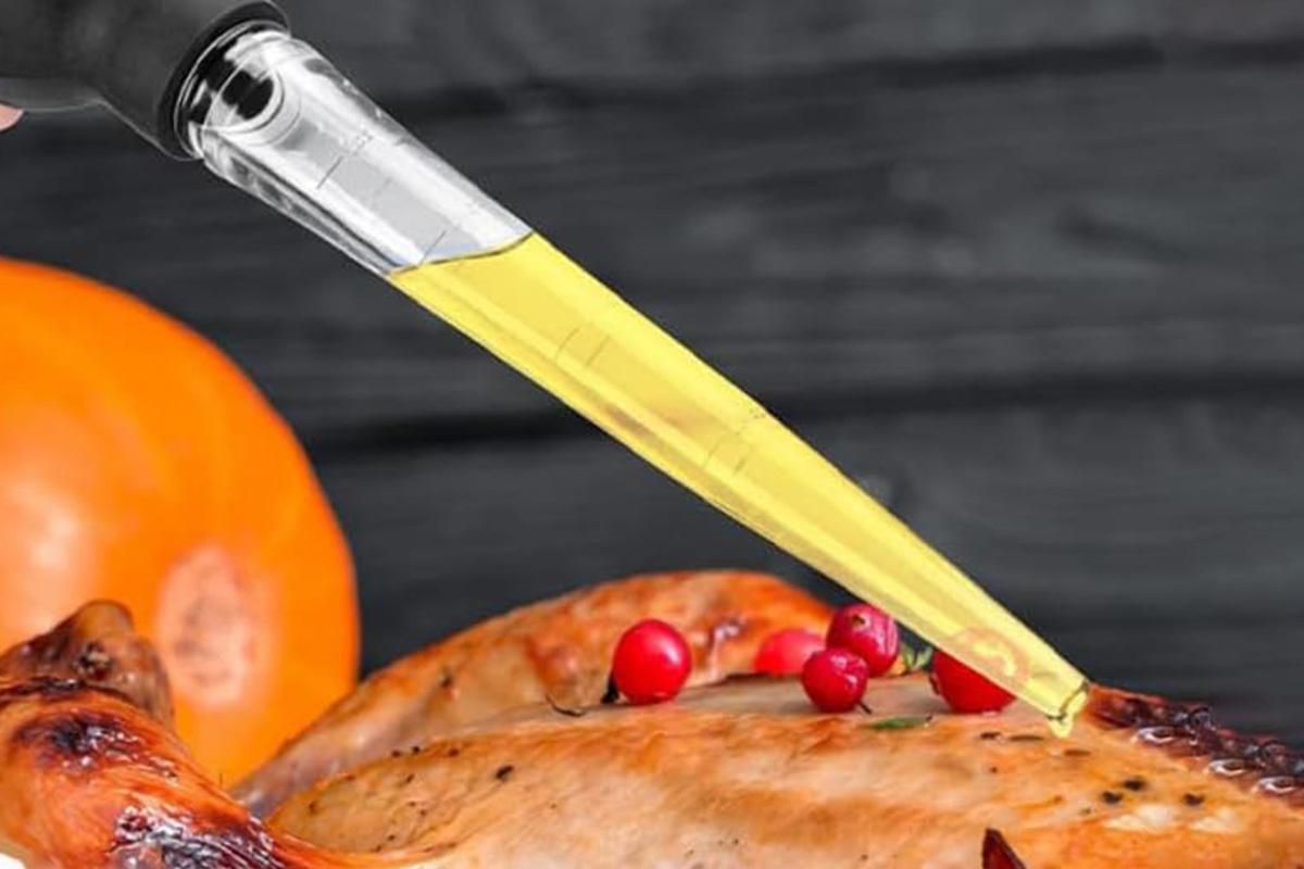 Meat and Poultry Baster Heat Resistant Turkey Syringe with Cleaning Brush