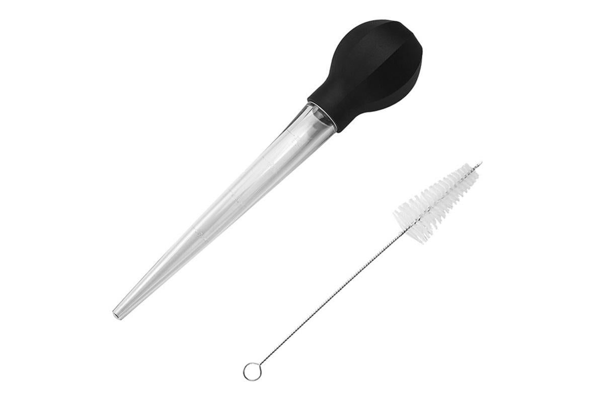 Meat and Poultry Baster Heat Resistant Turkey Syringe with Cleaning Brush