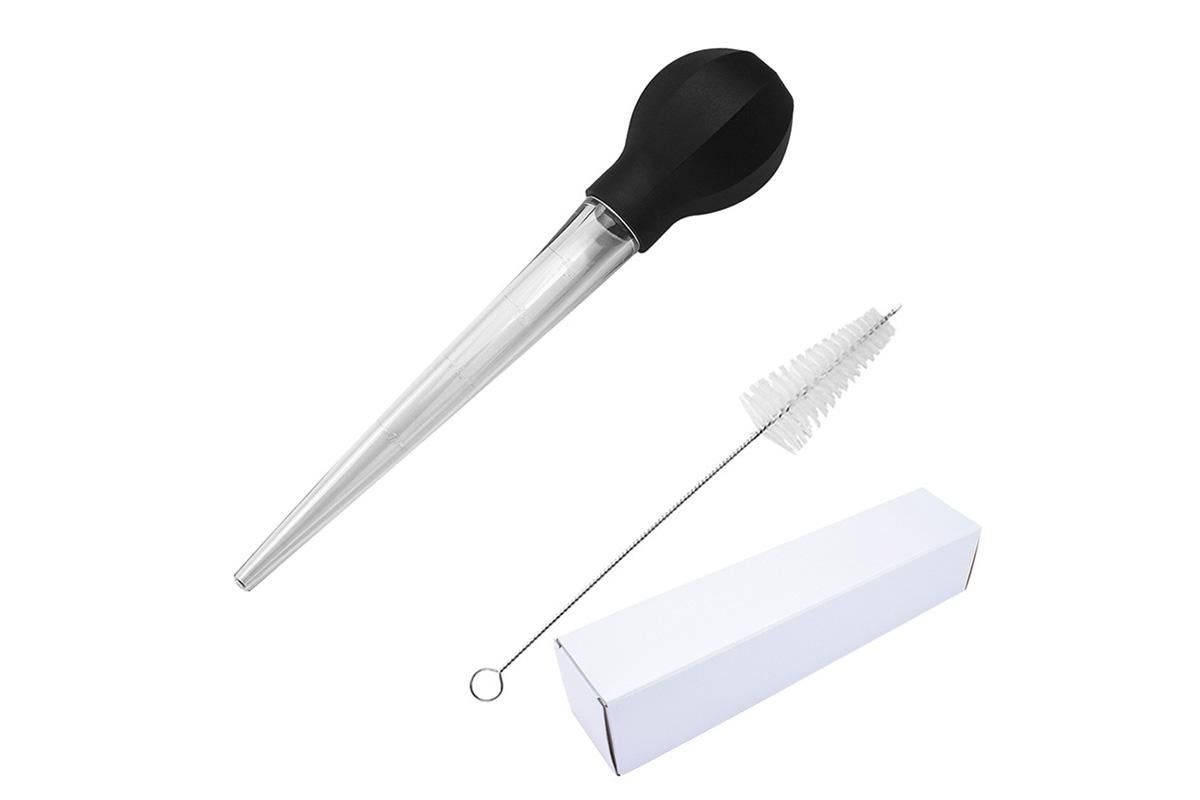 Meat and Poultry Baster Heat Resistant Turkey Syringe with Cleaning Brush