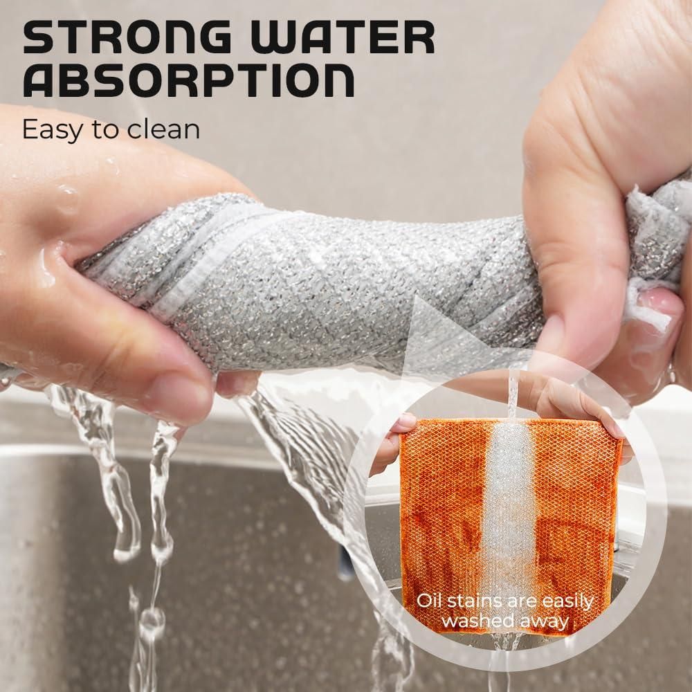 5 PCS Multipurpose Wire Dishwashing Rags for Wet and Dry