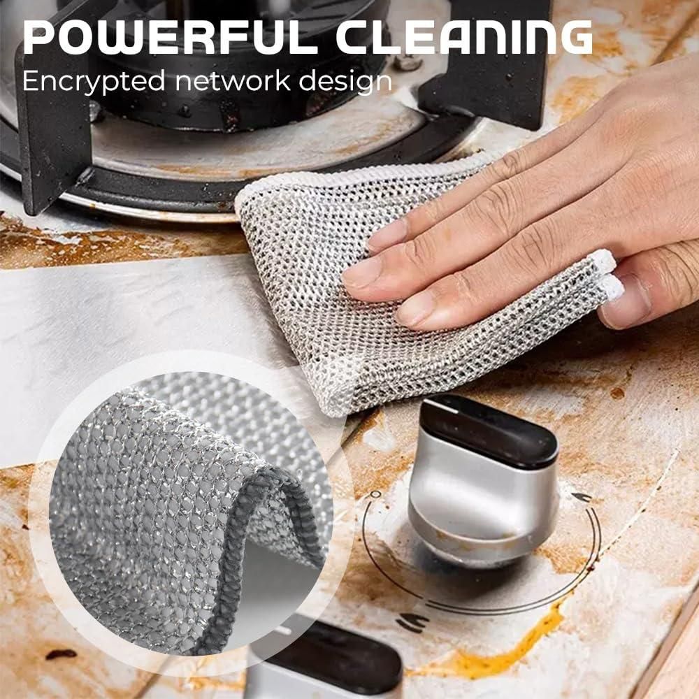 5 PCS Multipurpose Wire Dishwashing Rags for Wet and Dry