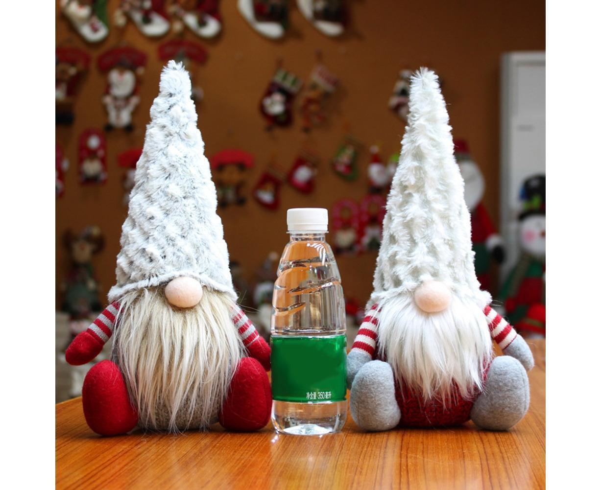 Nordic Handmade Plush Xmas Santa Gnome Doll Home Ornament Party Holiday Decor-Red