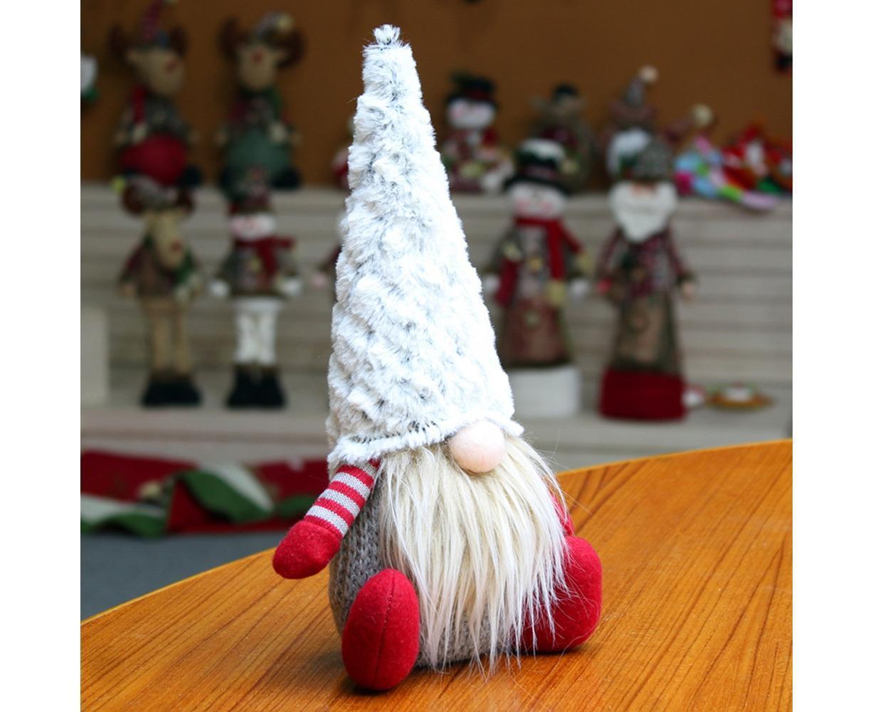 Nordic Handmade Plush Xmas Santa Gnome Doll Home Ornament Party Holiday Decor-Red
